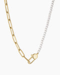 Florence Pearl Chain Necklace || option::18K Gold Plated