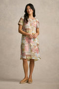 French Linen Shift Dress - Villa Fleurie Print
