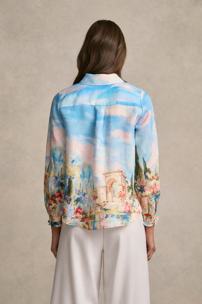 French Linen Shirt - Soft Valley Print