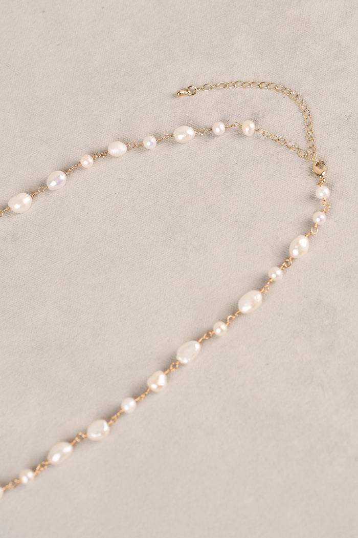 Freshwater Pearl Necklace - Gold
