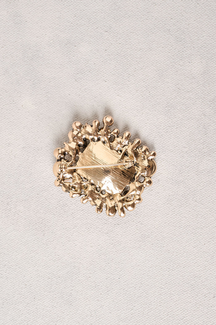 Gem Pearl & Cluster Brooch - Navy
