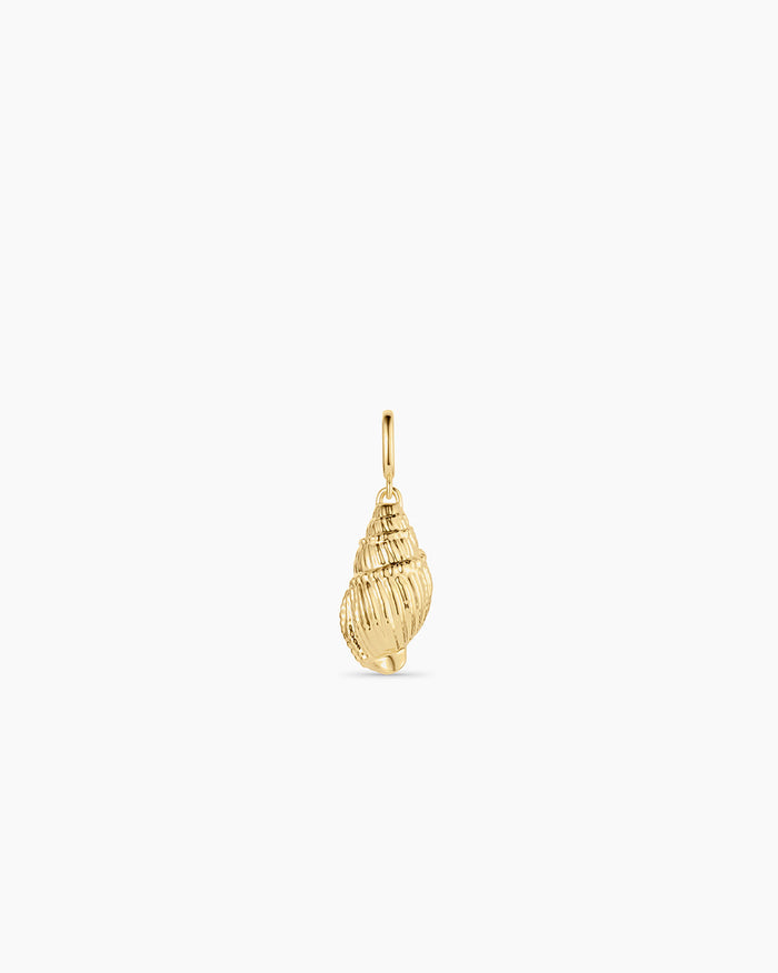 Gold Tulip Shell Parker Charm || option::18K Gold Plated