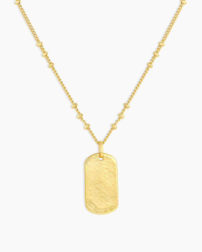 Griffin Dog Tag Necklace || option::18K Gold Plated