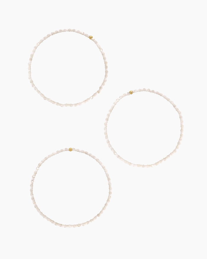 Harbor Bracelet Set || option::18K Gold Plated, Mother of Pearl