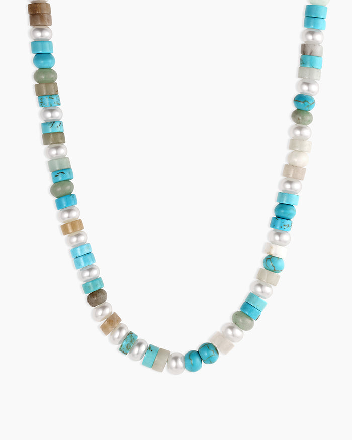 Harbor Statement Necklace || option::18K Gold Plated, Turquoise