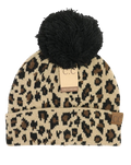 Hat-45 Black Leopard Beanie