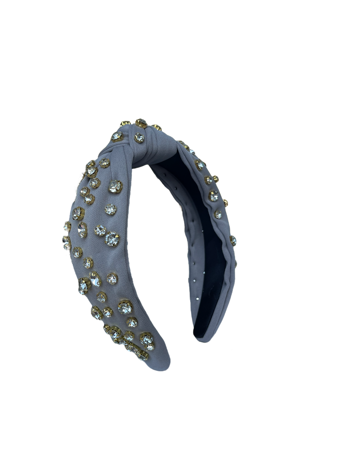 HB-9213 Clear Top Knot Headband Grey