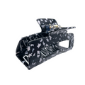 HCR-12M Large Rectangle Hair Clip-Black Wht Stars
