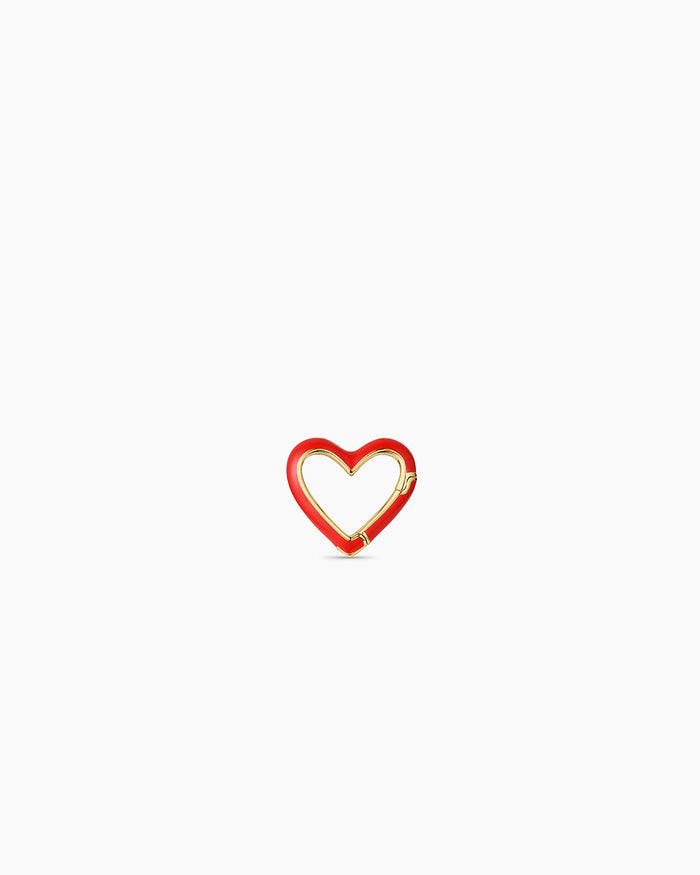 Heart Carabiner Charm || option::18K Gold Plated, Red