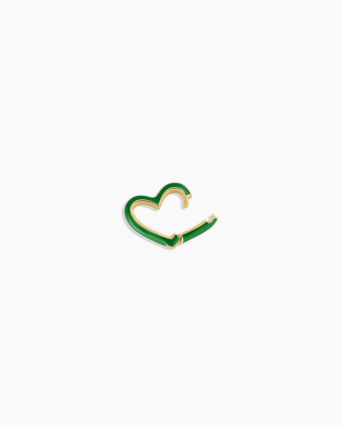 Heart Carabiner Charm || option::18K Gold Plated, Green