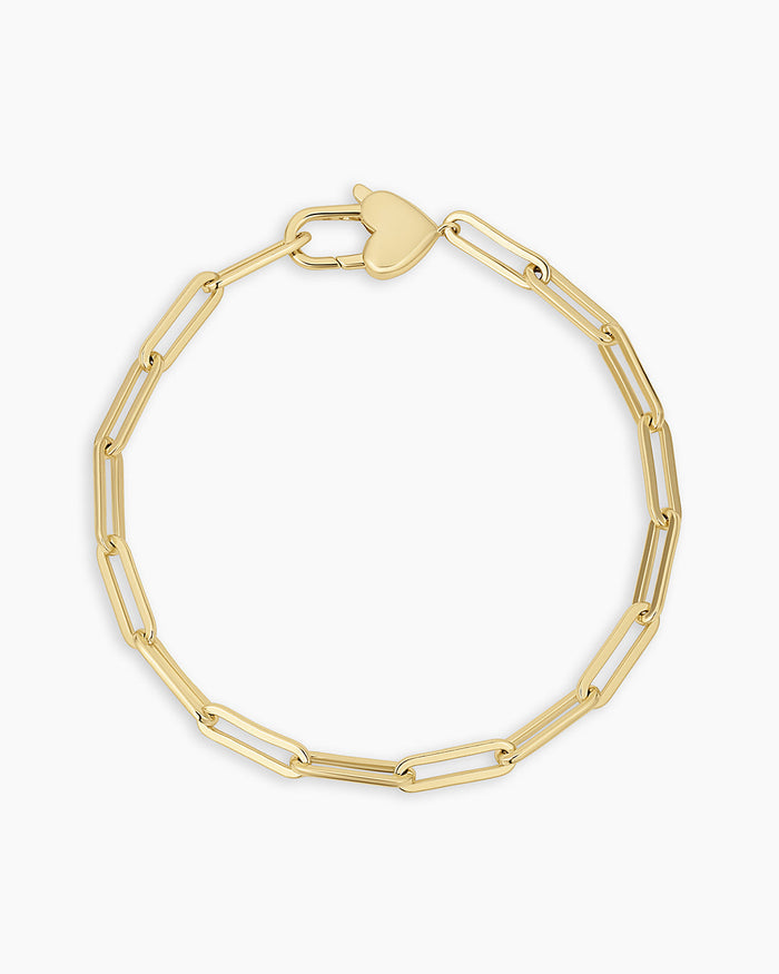 Heart Padlock Bracelet || option::18K Gold Plated