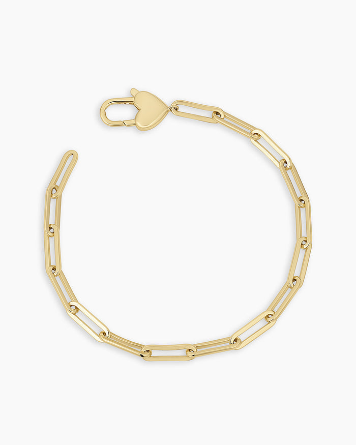 Heart Padlock Bracelet || option::18K Gold Plated