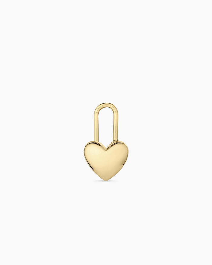 Heart Padlock Charm || option::18K Gold Plated