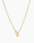 Heart Padlock Interlocking Necklace || option::18K Gold Plated