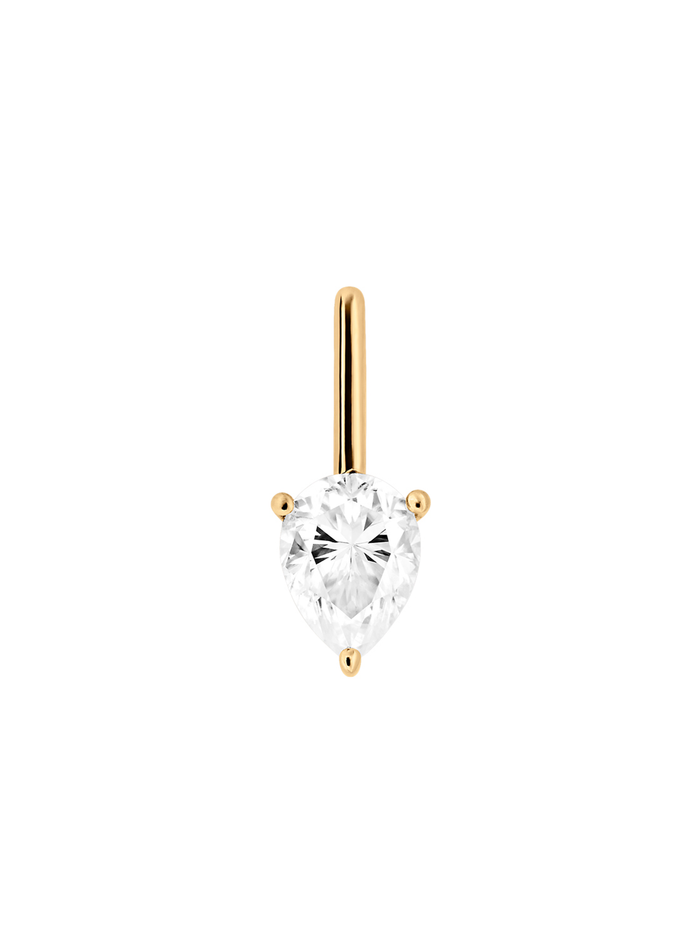 HENDRY PEAR-CUT BAR STUD EARRING IN MOISSANITE