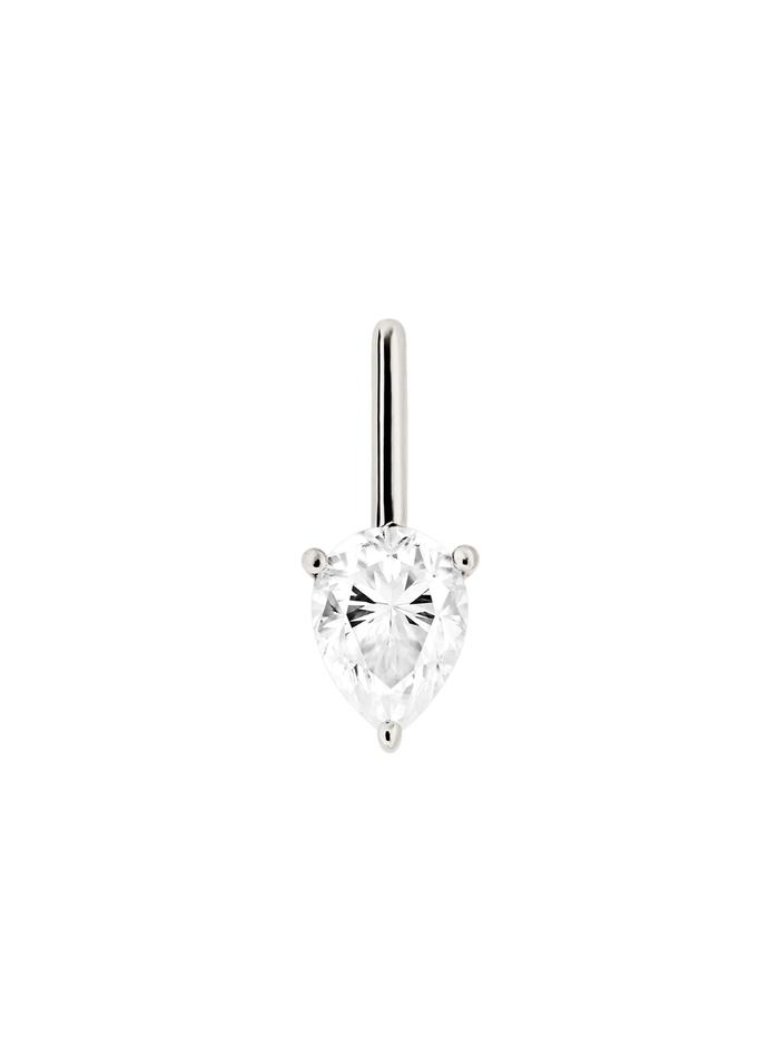 HENDRY PEAR-CUT BAR STUD EARRING IN MOISSANITE