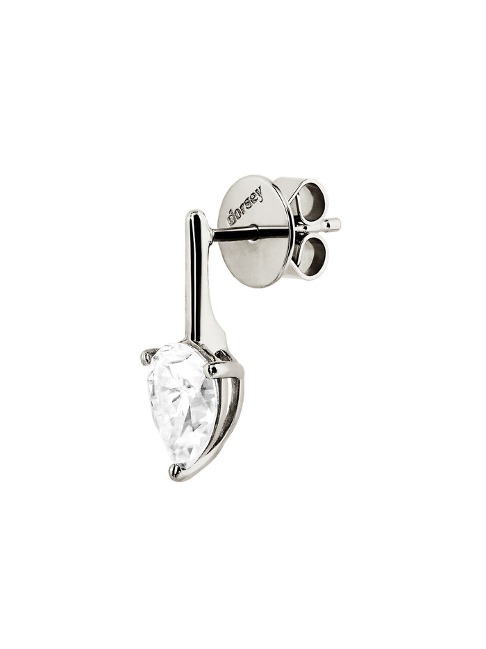 HENDRY PEAR-CUT BAR STUD EARRING IN MOISSANITE