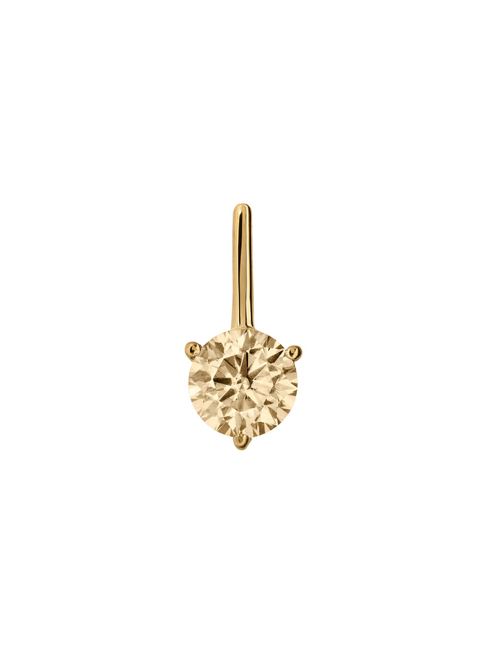 HENDRY ROUND-CUT BAR STUD EARRING IN HONEY MOISSANITE, 18K GOLD VERMEIL