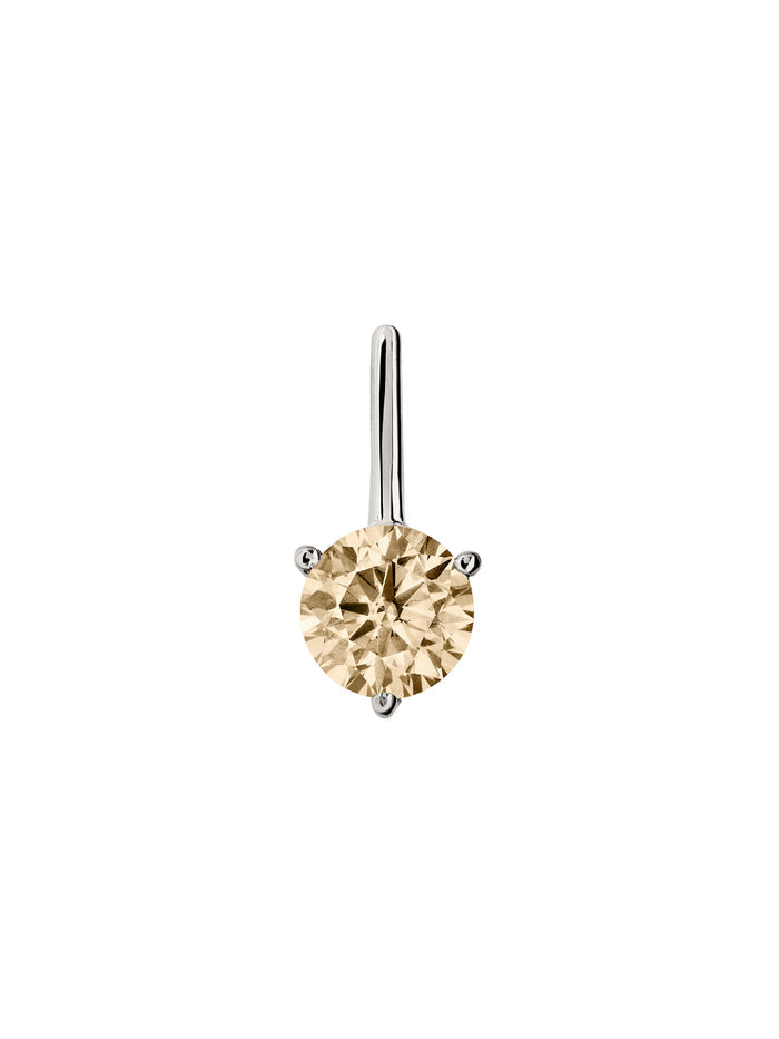 HENDRY ROUND-CUT BAR STUD EARRING IN HONEY MOISSANITE, STERLING SILVER