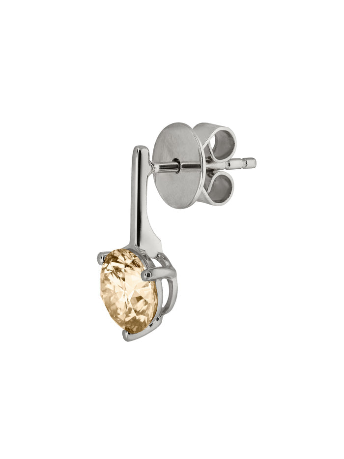 HENDRY ROUND-CUT BAR STUD EARRING IN HONEY MOISSANITE, STERLING SILVER