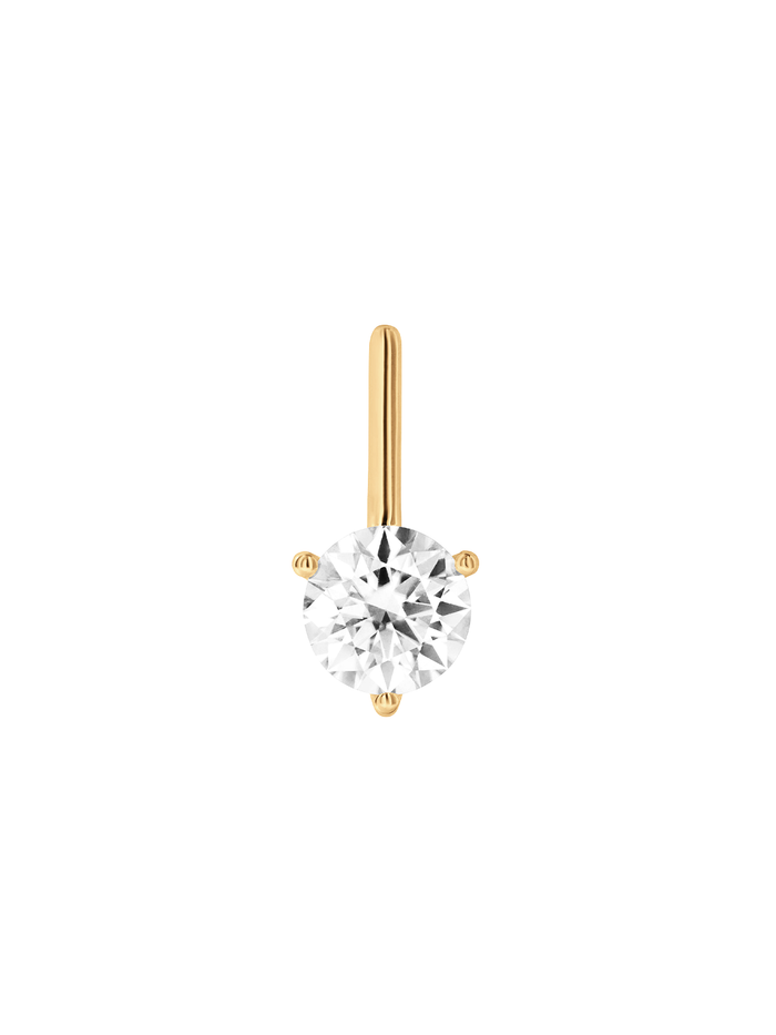 HENDRY ROUND-CUT BAR STUD EARRING IN MOISSANITE, 18K GOLD VERMEIL