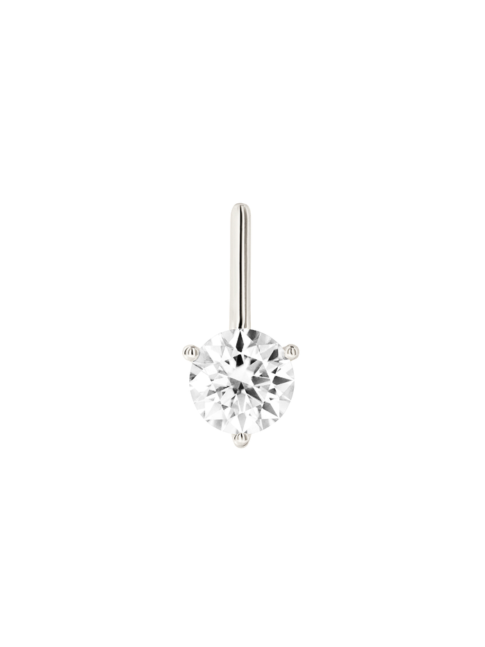 HENDRY ROUND-CUT BAR STUD EARRING IN MOISSANITE, STERLING SILVER
