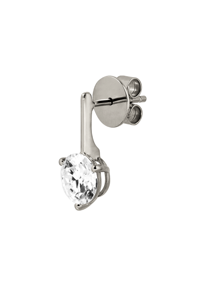 HENDRY ROUND-CUT BAR STUD EARRING IN MOISSANITE, STERLING SILVER