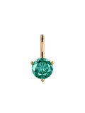 HENDRY ROUND-CUT BAR STUD EARRING IN VIRIDIAN GREEN MOISSANITE, 18K GOLD VERMEIL