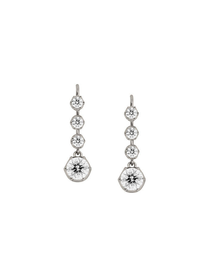 HENRIETTA 4-STONE DROP EARRINGS IN MOISSANITE, STERLING SILVER