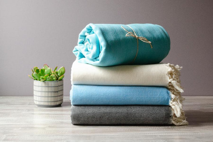 Herringbone Cotton Blanket - Indigo Traders