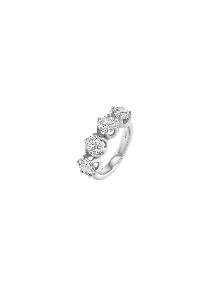 IRIS 4-STONE PINKY RING IN MOISSANITE, STERLING SILVER