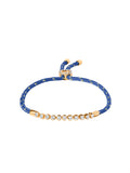 JAMES BEZEL BLEU PARACORD ANKLET IN LAB WHITE SAPPHIRE, 18K GOLD VERMEIL