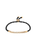 JAMES BEZEL NOIR ET BLANC PARACORD ANKLET IN LAB WHITE SAPPHIRE, 18K GOLD VERMEIL