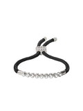 JAMES BEZEL NOIR PARACORD BRACELET, SILVER, STERLING SILVER