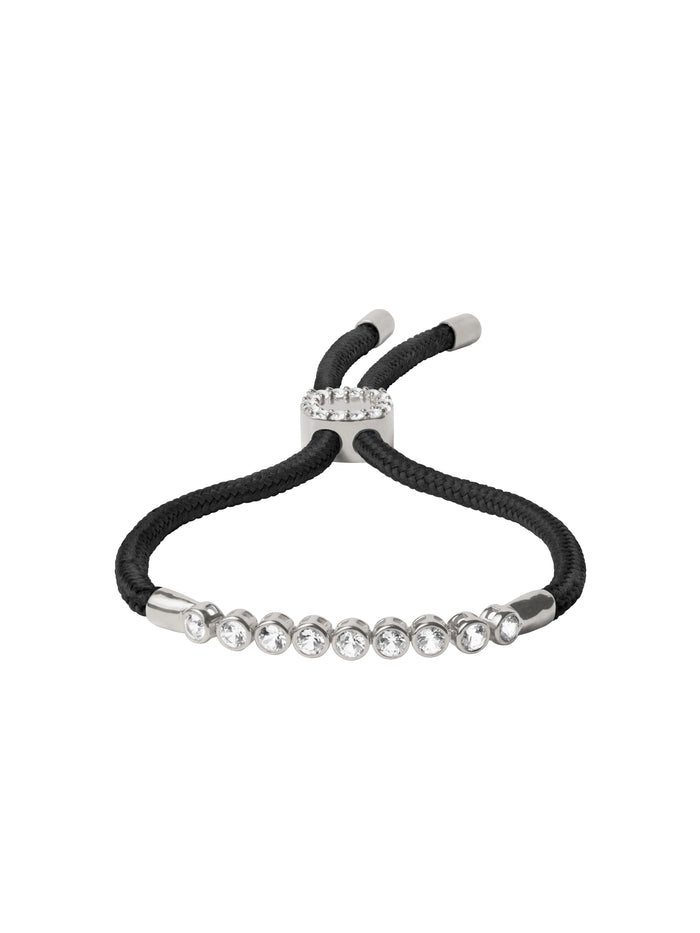 JAMES BEZEL NOIR PARACORD BRACELET, SILVER, STERLING SILVER
