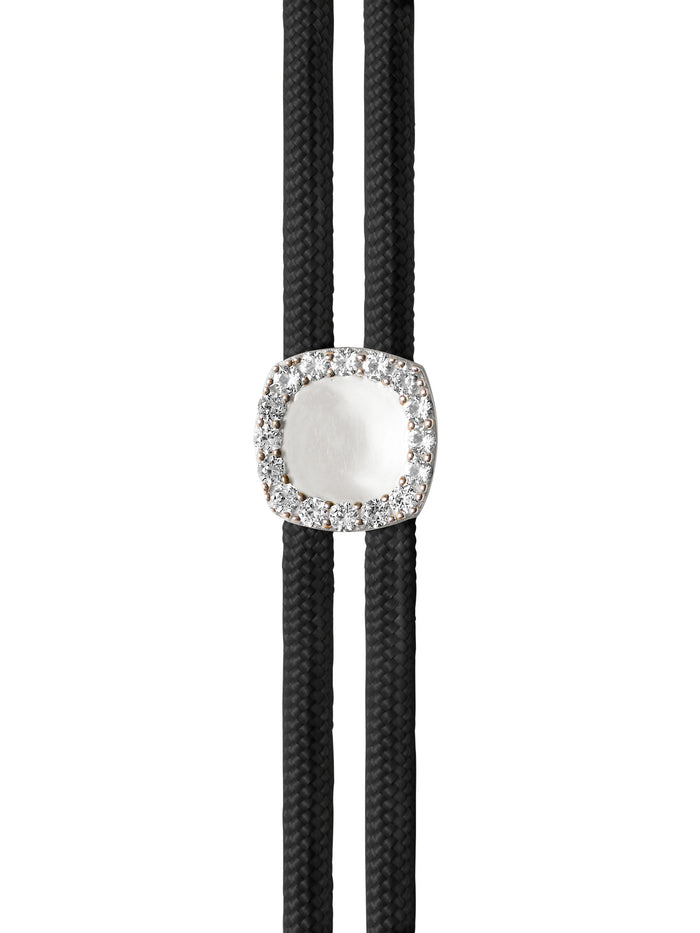 JAMES BEZEL NOIR PARACORD BRACELET, SILVER, STERLING SILVER