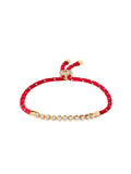 JAMES BEZEL ROUGE PARACORD ANKLET IN LAB WHITE SAPPHIRE, 18K GOLD VERMEIL