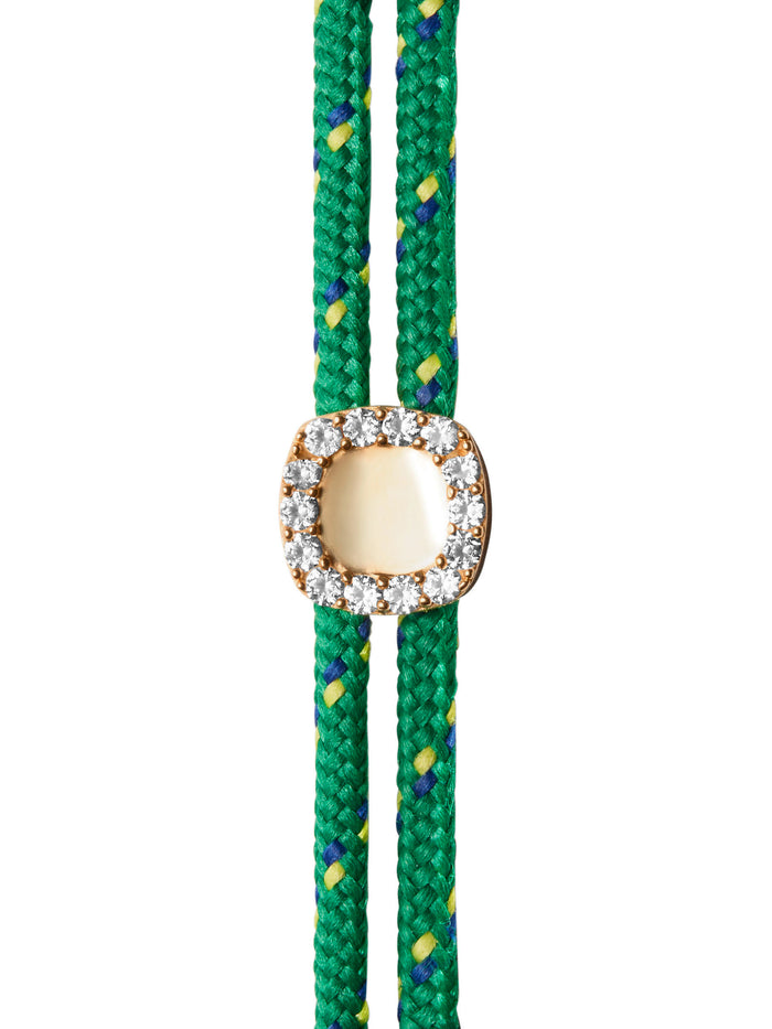 JAMES BEZEL VERT PARACORD ANKLET IN LAB WHITE SAPPHIRE, 18K GOLD VERMEIL