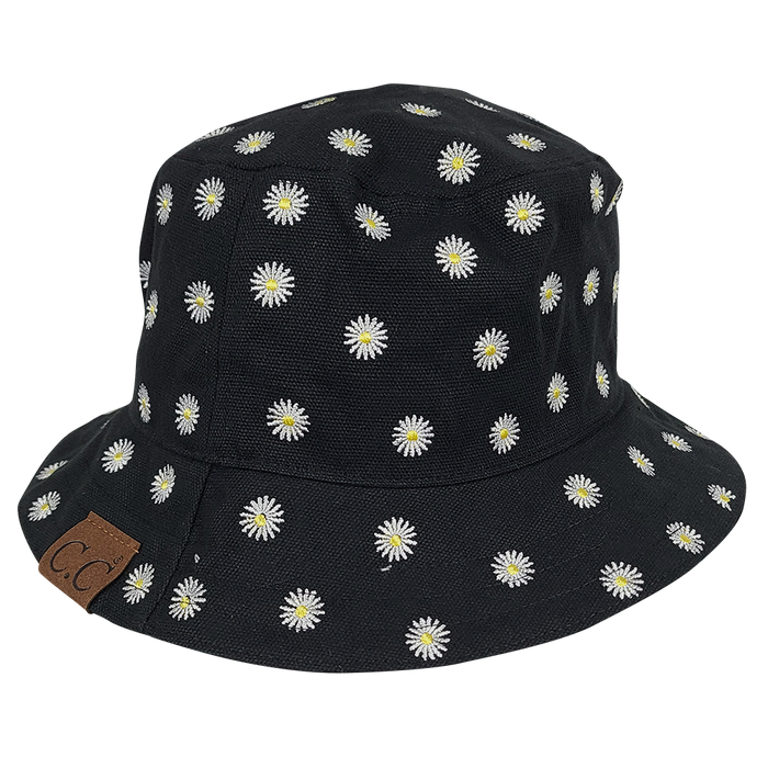KB-005 C.C Daisy Rain Bucket Hat Black