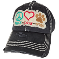 KBV-1405 Peace Love Dogs Black