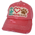 KBV-1405 Peace Love Dogs Hot Pink