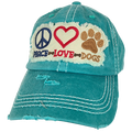 KBV-1405 Peace Love Dogs Turquoise