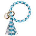 KC-8845 Check Turq Wristlet Key Chain