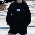 KD-TP-1001 KID LONGSLEEVE TERRY CLOTH TOP-BLACK