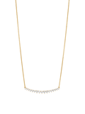 LARGE CURVE NECKLACE IN LAB WHITE SAPPHIRE, 18K GOLD VERMEIL