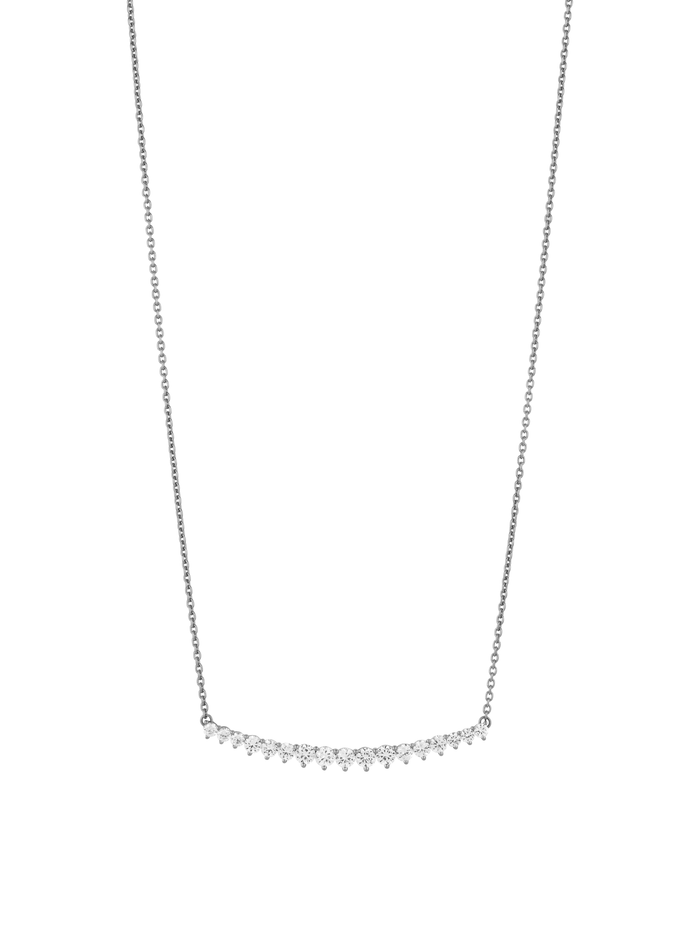 LARGE CURVE NECKLACE IN LAB WHITE SAPPHIRE, STERLING SILVER
