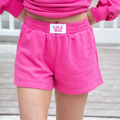 LM-SH-1001  TERRY CLOTH SHORT-HOT PINK