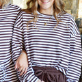 LM-STRIPE LONGSLEEVE TOP-BROWN