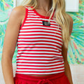 LM-STRIPE Tank-RED