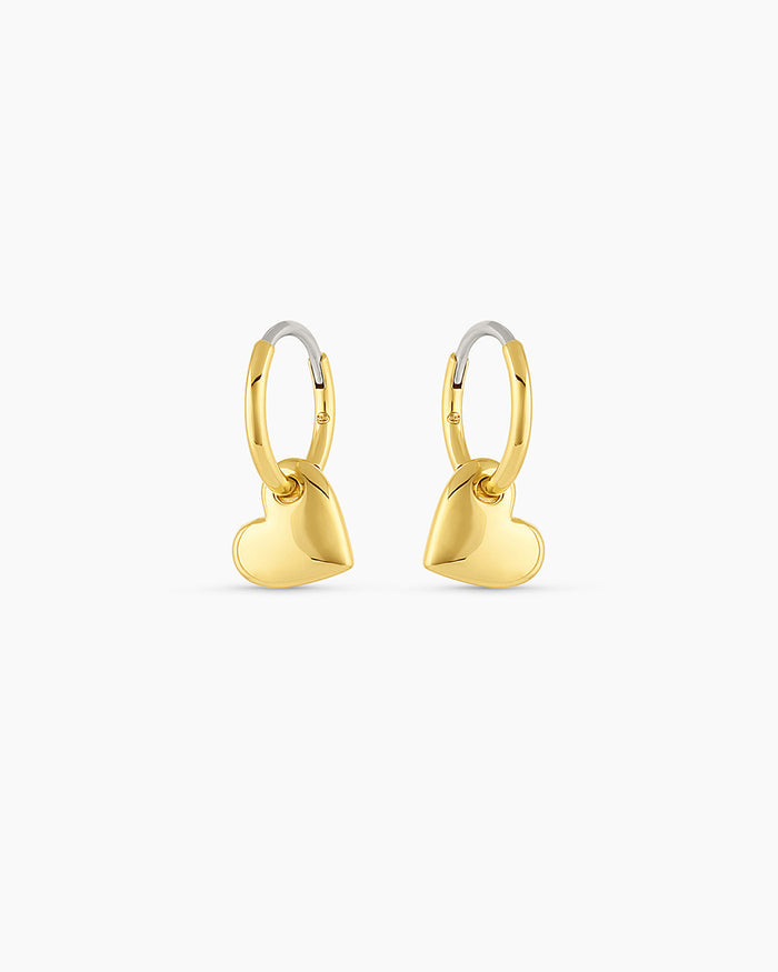 Lou Heart Huggies || option::18K Gold Plated